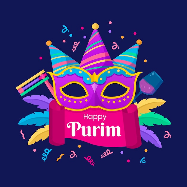 Banner di felice giorno purim