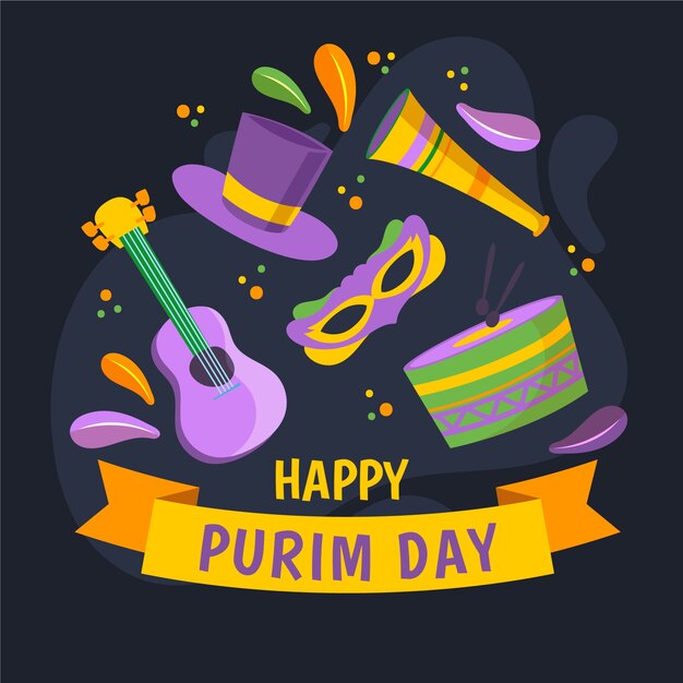 Happy purim day event concept