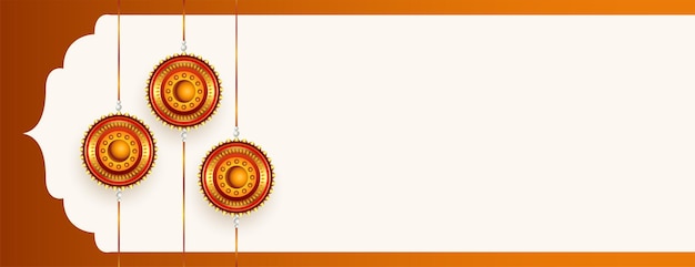 Free vector happy raksha bandhan banner with text space