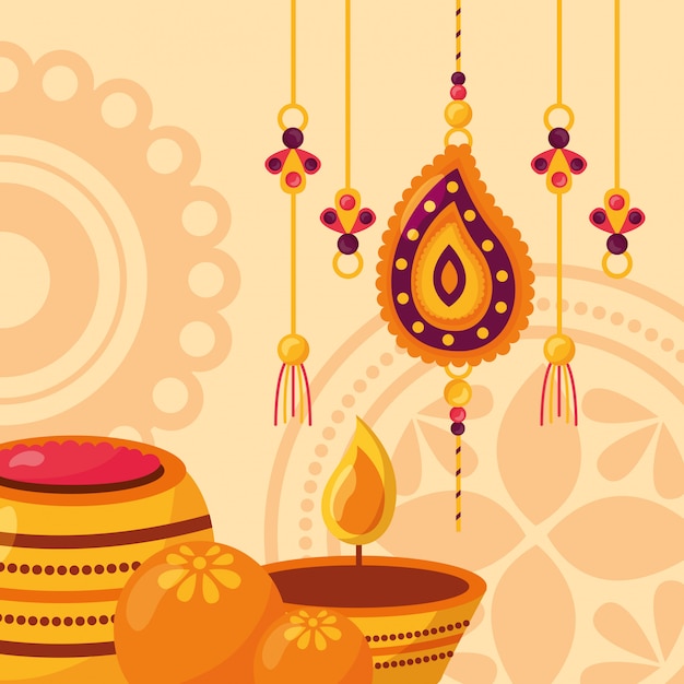 Free vector happy raksha bandhan celebration