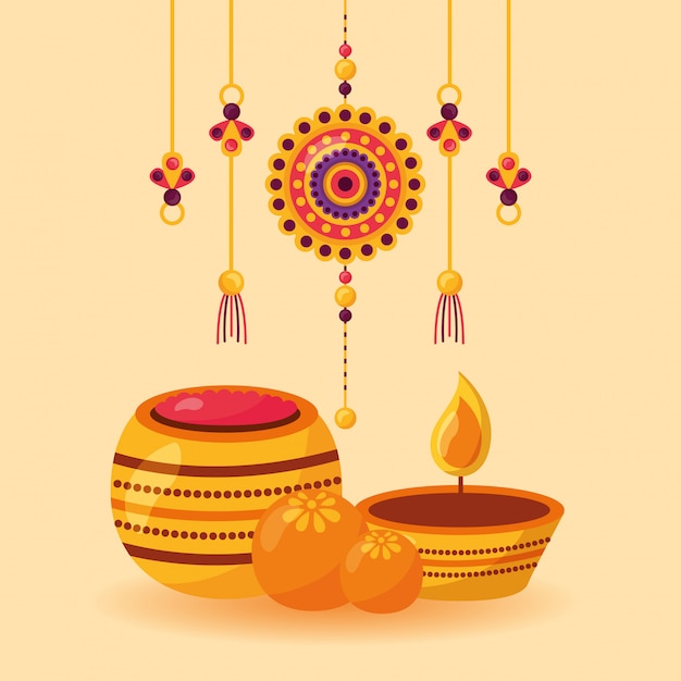 Free vector happy raksha bandhan celebration