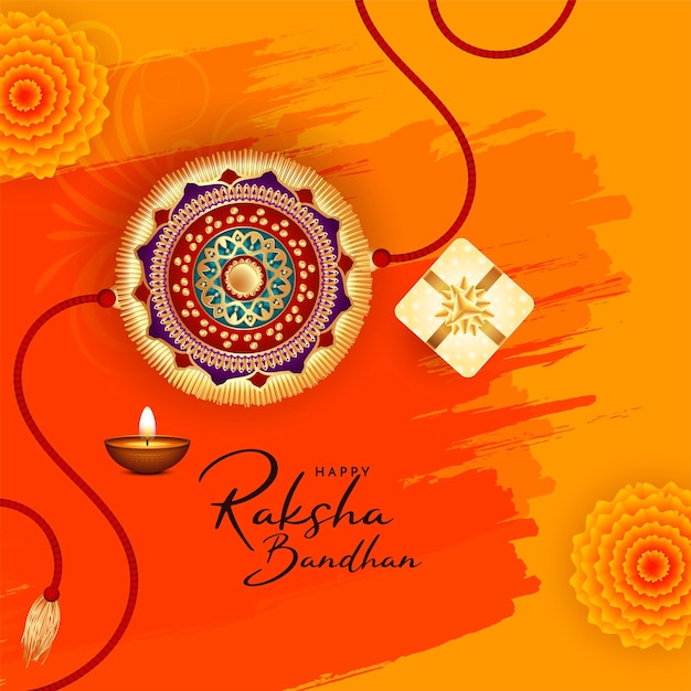 Happy Raksha Bandhan cultural festival elegant background design