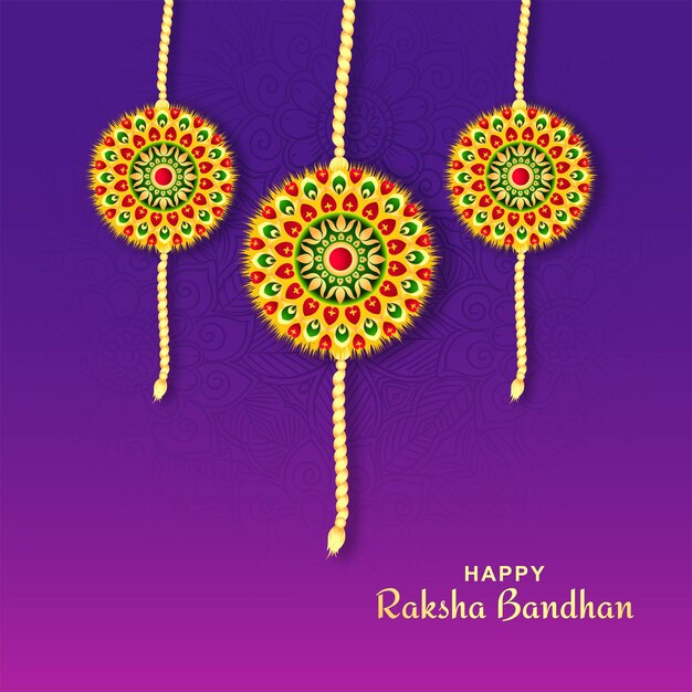 Happy raksha bandhan decorative rakhi celebration card background