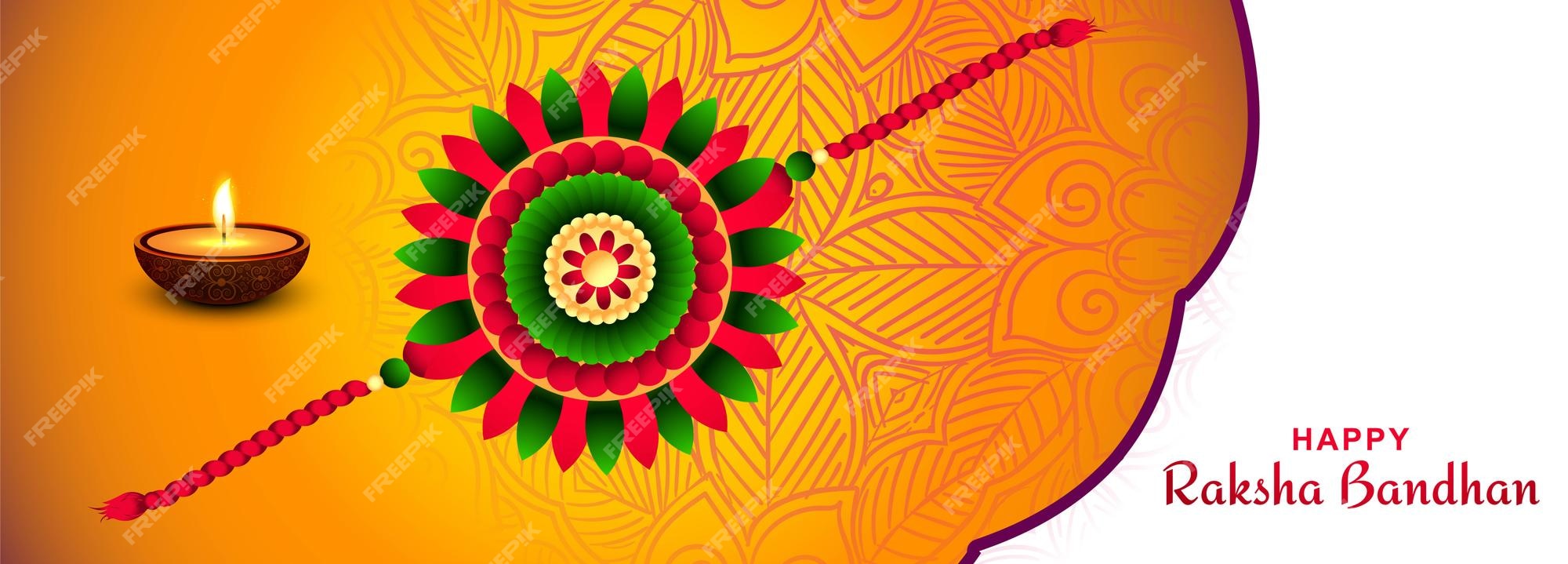 Free Vector | Happy raksha bandhan on decorative rakhi festival ...