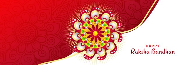 장식 rakhi 축제 카드 배너 디자인에 행복 raksha bandhan