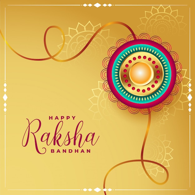 Free vector happy raksha bandhan eithnic greeting background