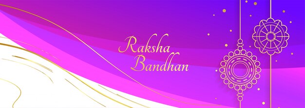 Happy raksha bandhan festival banner with decorative rakhi