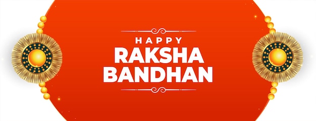 Free vector happy raksha bandhan festival banner with rakhi