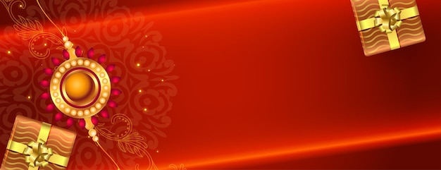 Free vector happy raksha bandhan festival banner with text space