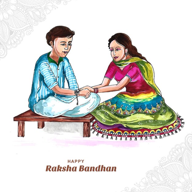 Счастливый праздник ракшабандхан фестиваль карты фон