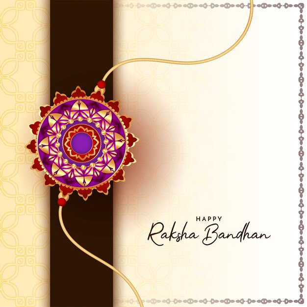 Vettore gratuito vettore felice di progettazione della cartolina d'auguri di celebrazione di festival di raksha bandhan