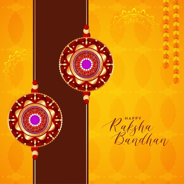 Vettore gratuito felice festival raksha bandhan saluto sfondo elegante