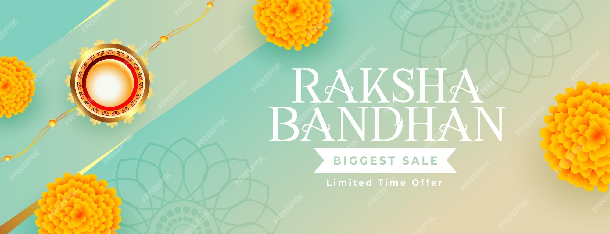 Free Vector | Happy raksha bandhan festival sale banner design