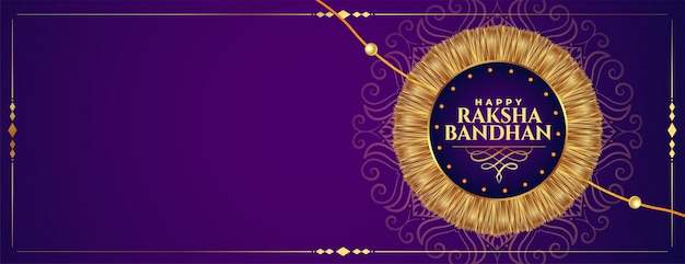 Happy raksha bandhan golden rakhi festival banner