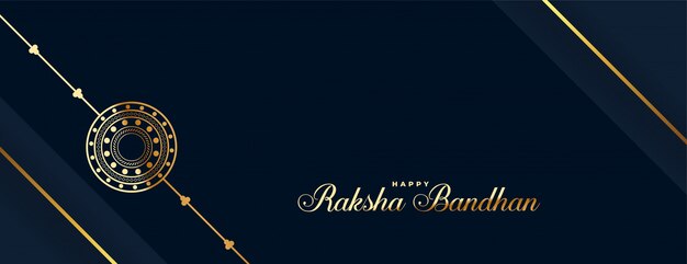 Happy raksha bandhan golden rakhi festival banner