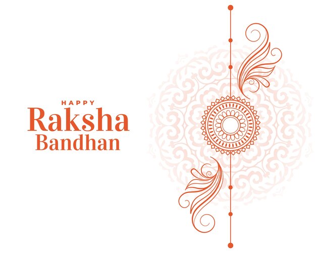 행복 raksha bandhan 손으로 그린 선 스타일 인사말