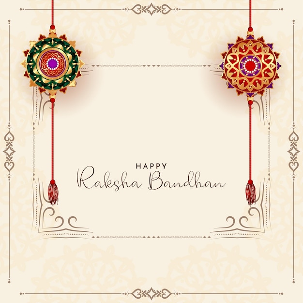 無料ベクター 幸せなラクシャ バンダン ヒンズー教の祭りのお祝いカード ベクトル