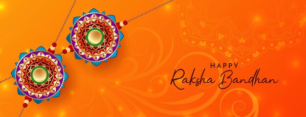 해피 Raksha Bandhan 힌두교 축제 장식 배너 디자인