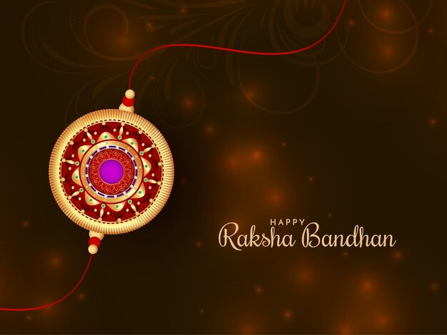 幸せなラクシャ バンダン インド文化祭カード ベクトル