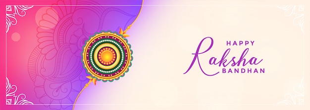 Free vector happy raksha bandhan indian festival banner design
