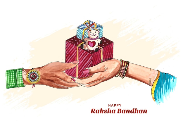 Vettore gratuito fondo felice della carta di celebrazione del festival indiano di raksha bandhan