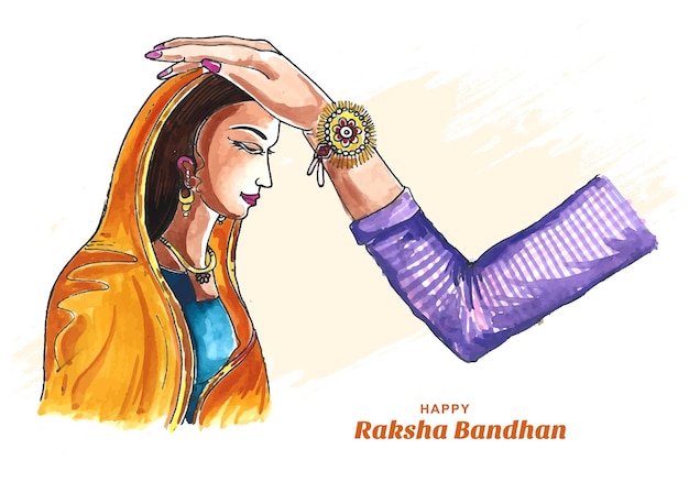 Free vector happy raksha bandhan indian festival celebration card background