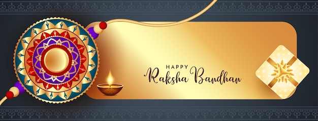 Дизайн баннера индийского религиозного фестиваля happy raksha bandhan