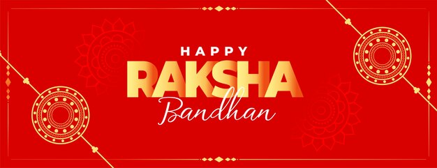 Free vector happy raksha bandhan red traditional banner