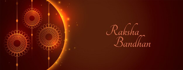 祝你快樂的Raksha Bandhan 廣<unk>的旗<unk>祝福發光