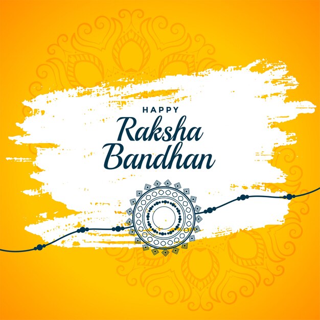 행복 한 raksha bandhan 노란색 인사말 배경