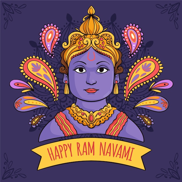 Free vector happy ram navami celebration