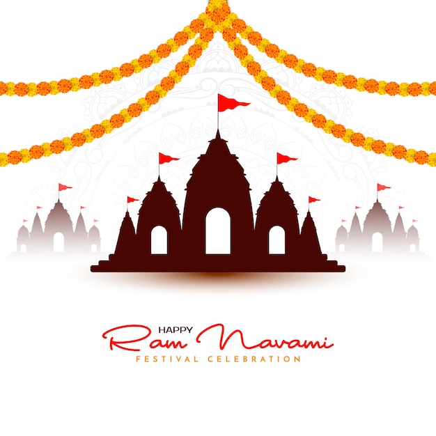 Free vector happy ram navami cultural hindu festival wishes celebration card vector