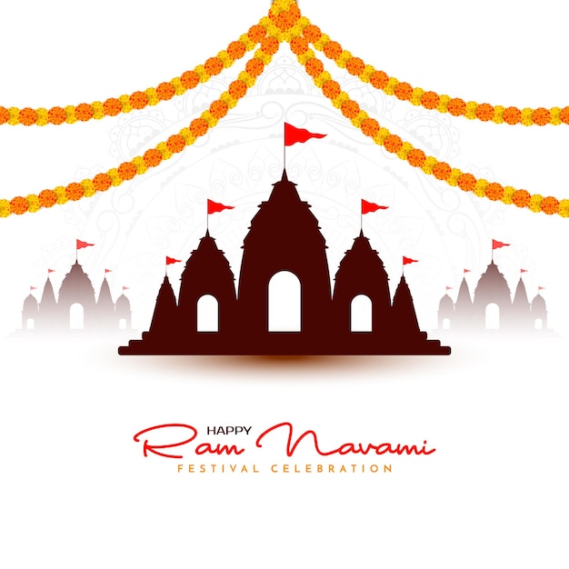 Happy Ram Navami культурный индуистский фестиваль желает празднования вектора открытки