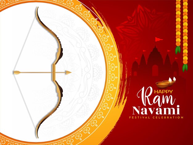 Happy Ram Navami культурный индуистский фестиваль желает празднования вектора открытки