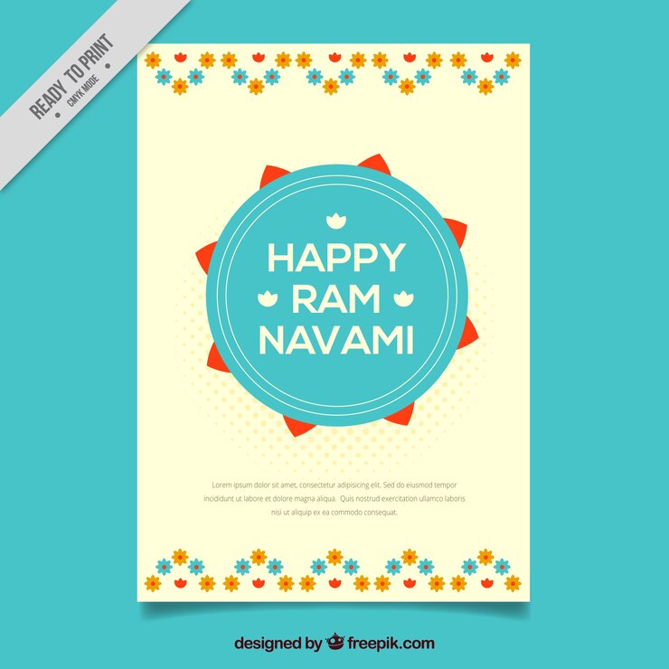 Free Vector happy ram navami decorative leaflet