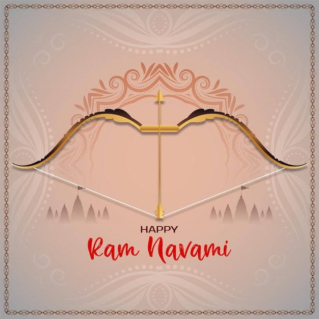 Free vector happy ram navami traditional festival celebration background vector