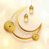 Free vector happy ramadan kareem and eid festival beautiful card design