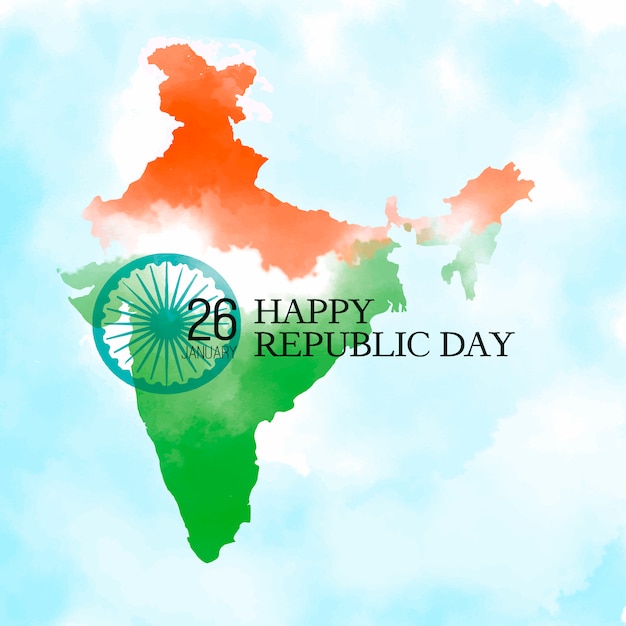 Happy republic day background with indian map