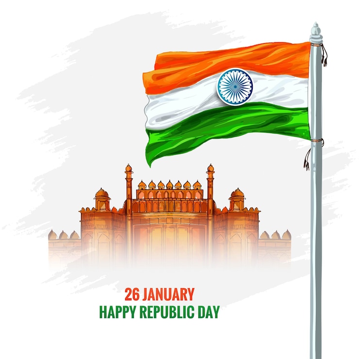 मुफ़्त वेक्टर happy republic day of india 26 january card background