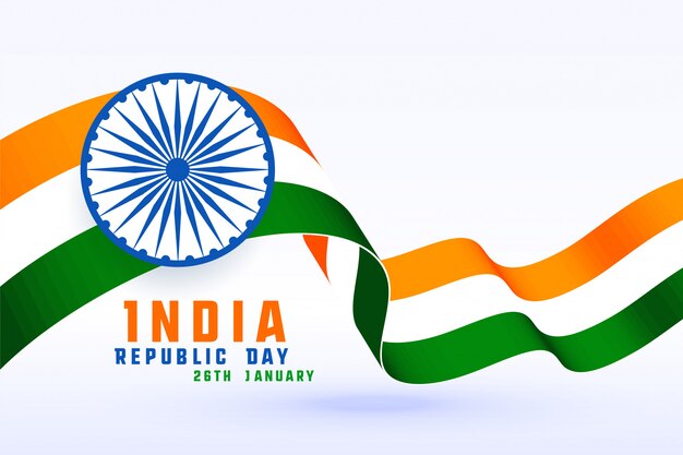 Happy republic day of india 3d flag