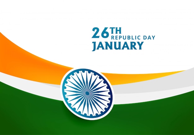 Happy republic day of india festival with wave