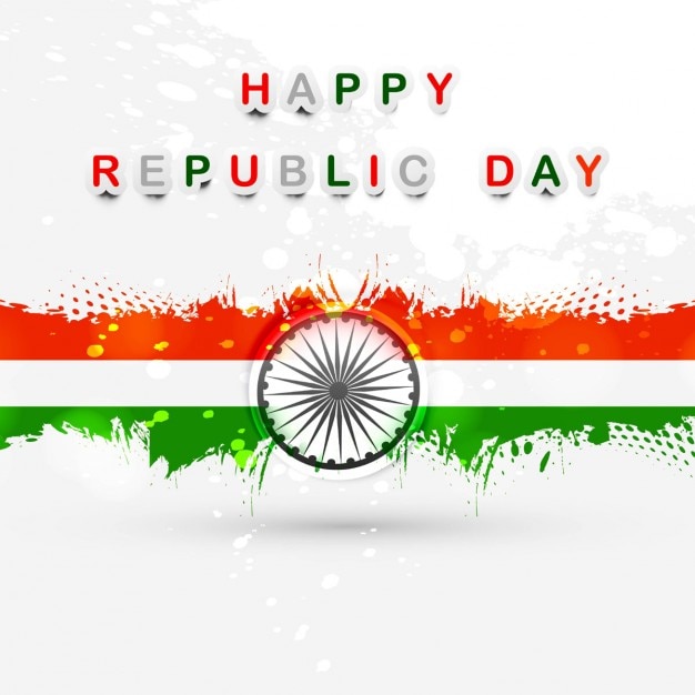 Happy republic day indian flag card