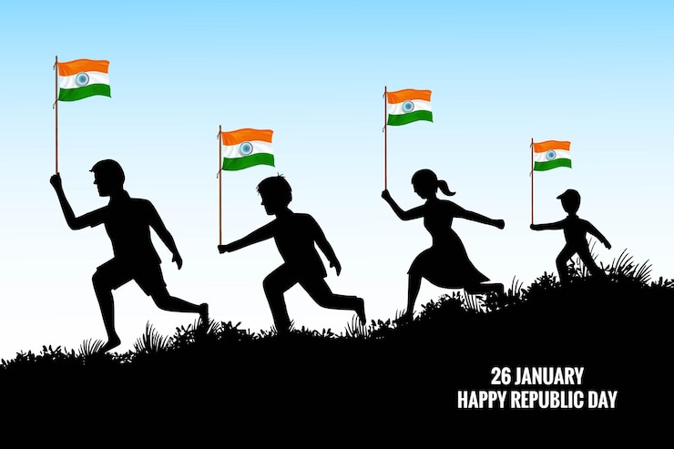 Free Vector happy republic day social media post card background