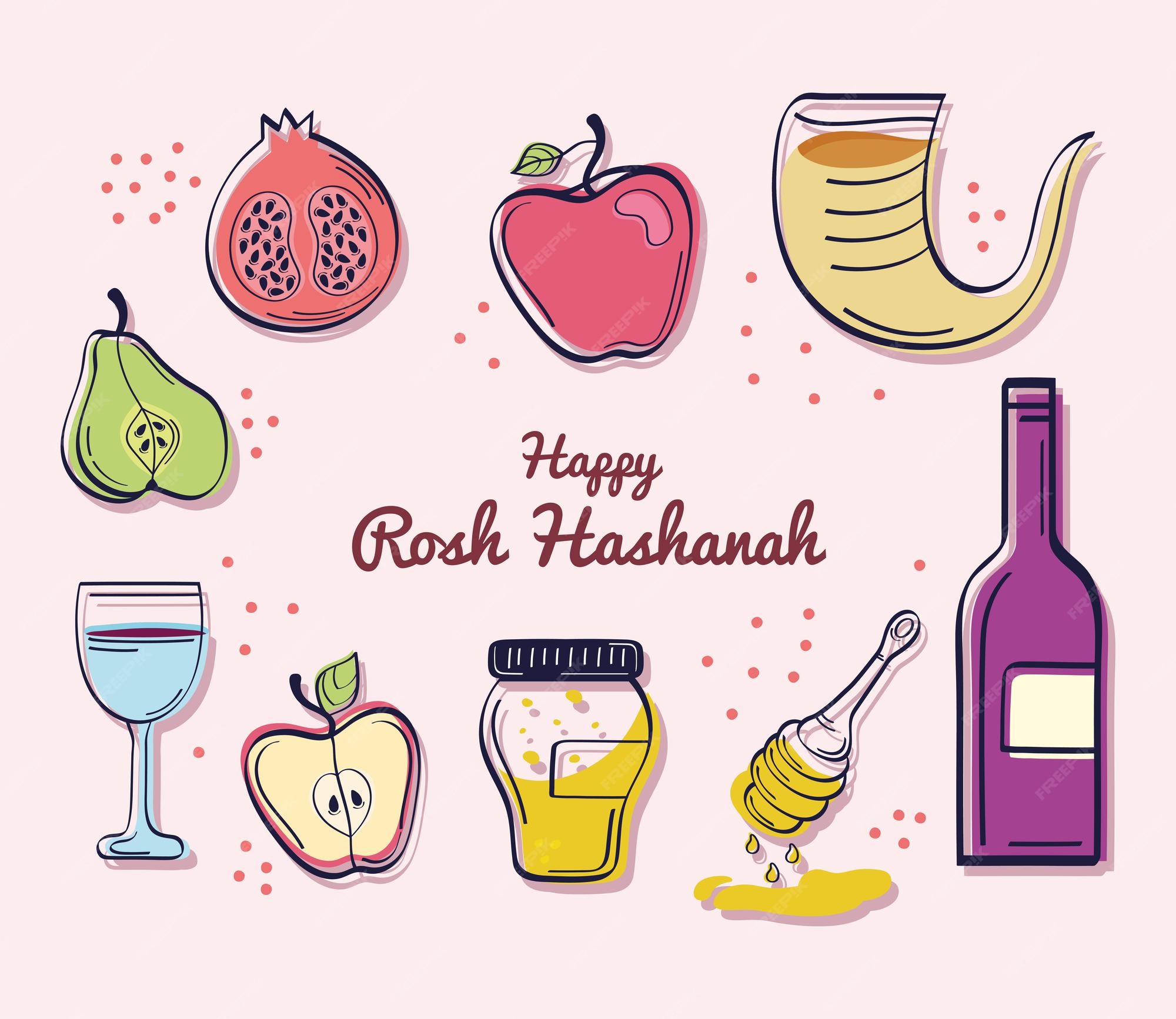 Premium Vector Happy rosh hashanah poster