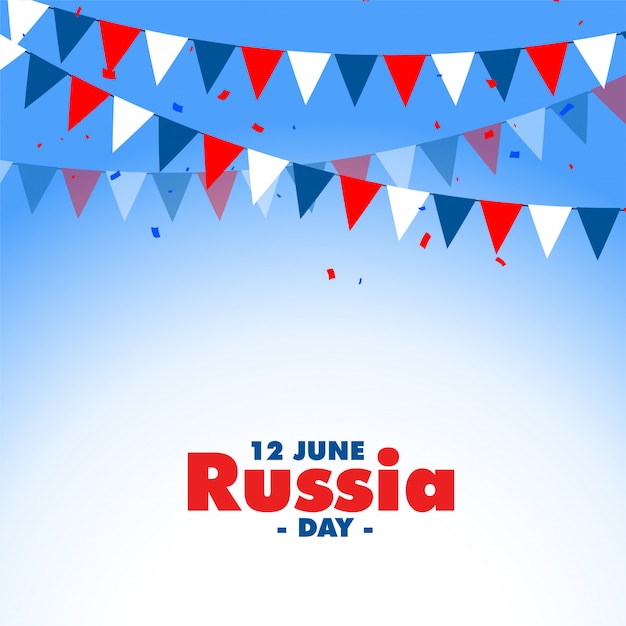 Free vector happy russia day celebration decorative background design