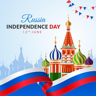 Free Vector Hand Drawn 12th June Russia Day Free Vector Hand Drawn 12th June Russia Day