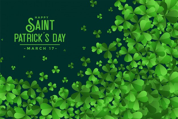 Happy saint patricks day green leaves background