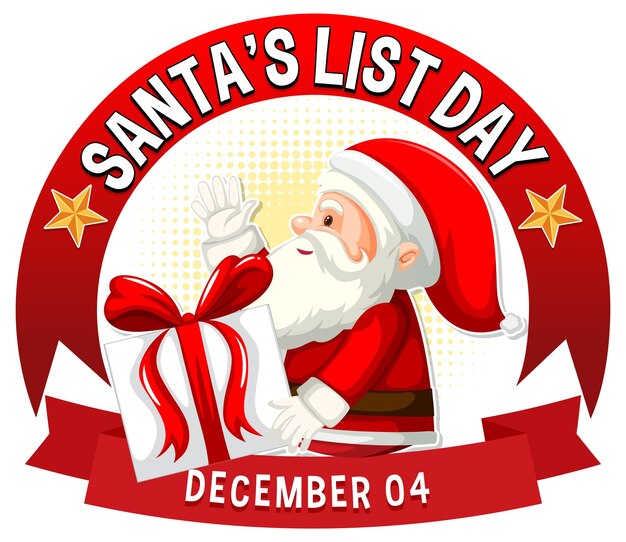 Free vector happy santa list banner design