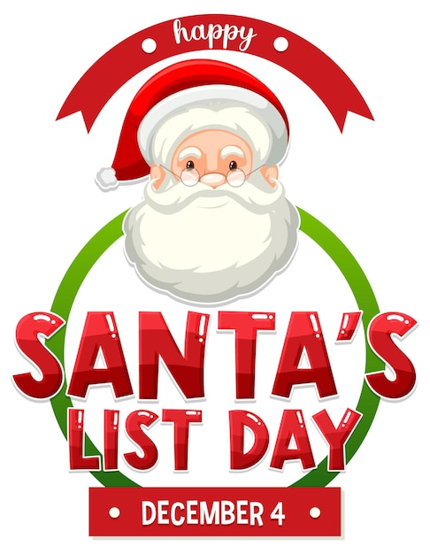 Free vector happy santa list banner design