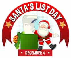 Free vector happy santa list banner design